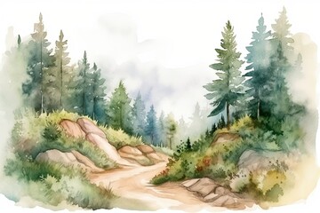 light watercolor of high mountains