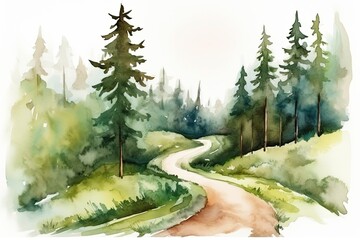 light watercolor of high mountains