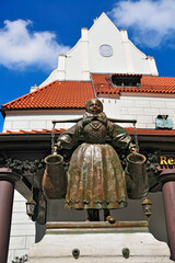 Bamberka Fountain in Poznan, Greater Poland Voivodeship, Poland. - obrazy, fototapety, plakaty