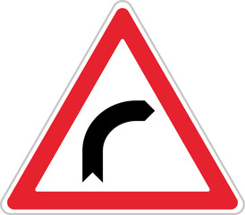 Dangerous Bend to Right (T-1a), Traffic Sign