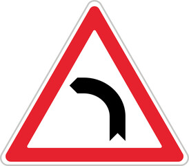 Dangerous Bend to Left (T-1b), Traffic Sign