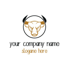 Cow icon logo design with vector format.