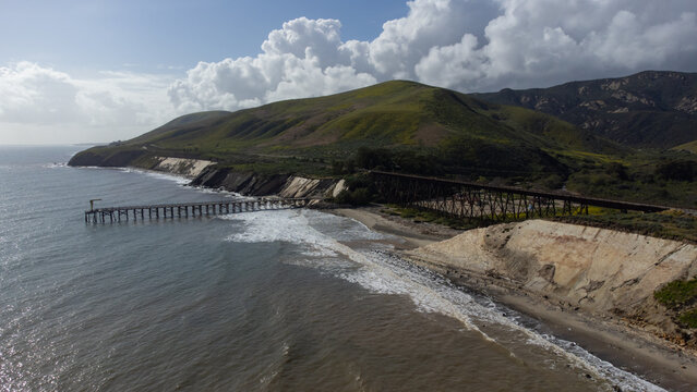 Aerial View of Gaviota State Park Beach, California