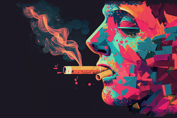 Cigarettes smoking habbit Illustration AI Generated