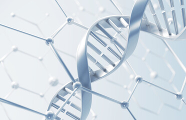 DNA gene helix spiral molecule structure 3d illustration.