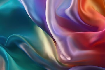 Obraz premium Smooth colorful silk texture background illustration with Generative AI