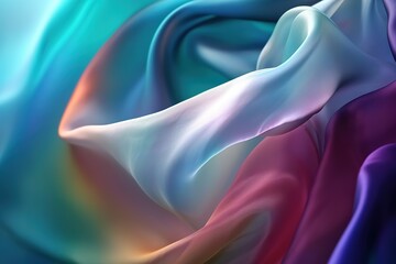 Obraz premium Smooth colorful silk texture background illustration with Generative AI