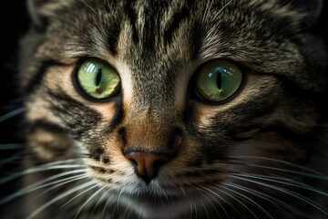 A close up of a kitten's eyes. Macro. Generative AI