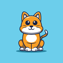 Cute Cat Cartoon Character Vector Illustration