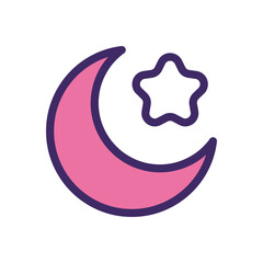 Night icon vector stock.