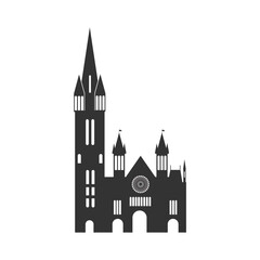 Church icon. Catolic building background vector ilustration.