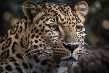 Plakat adult leopard portrait with a close up. Generative AI