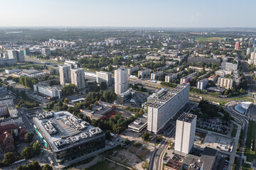 Fototapeta na wymiar Aerial drone photo of Katowice city, Silesia region of Poland