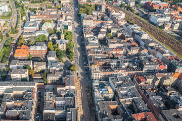 Obraz premium Aerial drone photo of Katowice city, Silesia region of Poland