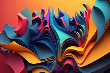Abstract 3D background. Bold, vibrant color scheme.