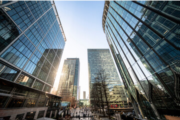 Walkway at Canary Wharf, London