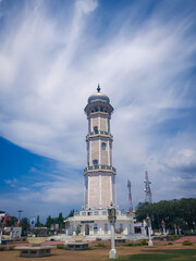 Fototapeta premium Banda Aceh, Friday 30 March 2023: Photo of the Magnificent Baiturrahman Great Mosque.