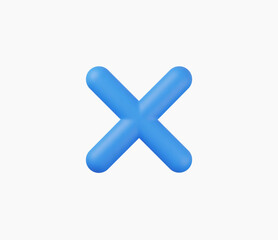 Obraz premium 3D Realistic Cross checkmark sign vector illustration