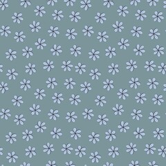 seamless pattern with cartoon flowers. hand drawing. design for fabric, print, textile, wrapper