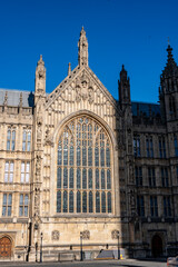 Naklejka premium Houses of Parliament close up in sunshine