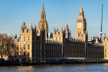 Naklejka premium Big Ben and the Houses of Parliament in warm sunlight