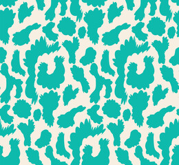 Fototapeta na wymiar Vector Leopard Bicolor Abstract Retro Fashion Seamless Pattern Textile Design Minimal Geometric
