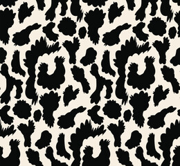 Obraz na płótnie Canvas Vector Leopard Bicolor Abstract Retro Fashion Seamless Pattern Textile Design Minimal Geometric