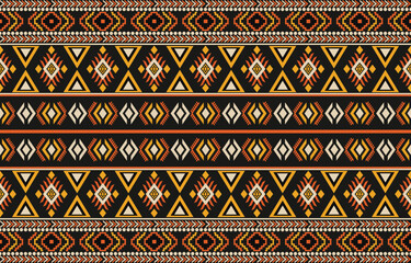 Ikat geometric folklore ornament. Tribal ethnic vector texture. Seamless striped pattern in Aztec style. Figure tribal embroidery. Indian, Scandinavian, Gypsy, Mexican, folk pattern. Boho chic design.