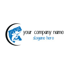 Fototapeta premium Fish icon logo design with vector file.