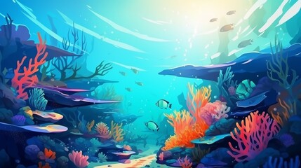 Obraz na płótnie Canvas World ocean day illustration, Generative ai