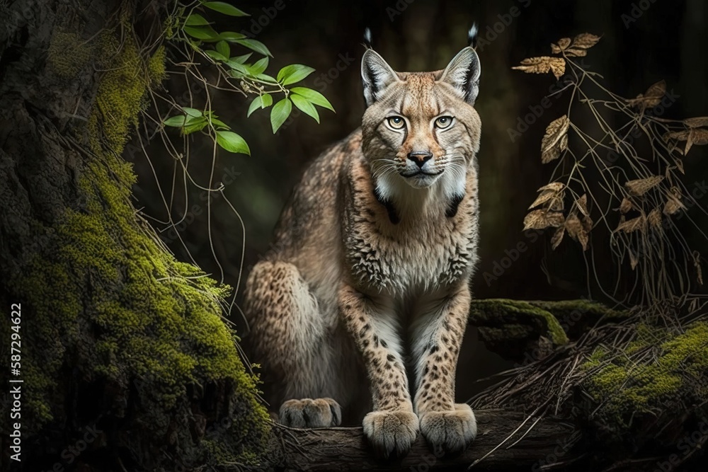 Poster europe's stunning and critically endangered predatory lynx in its natural setting meow meow lynx lyn