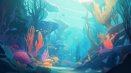 Naklejka na ściany i meble World ocean day illustration, Generative ai