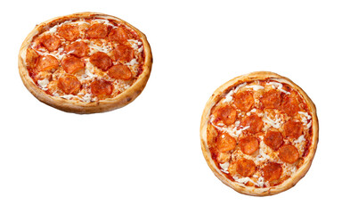 Pepperoni pizza. Transparent.