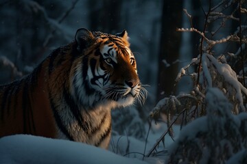 portrait of a tiger in the forest