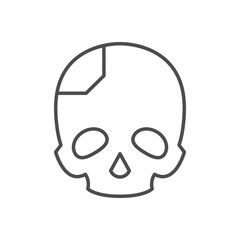 Skull prosthesis line outline icon