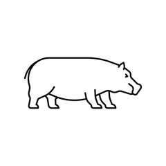 Hippopotamus icon. High quality black vector illustration.