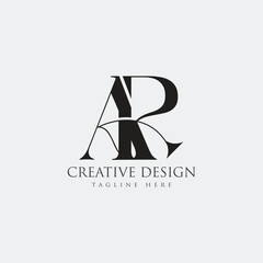 AR logo design vector illustration template design.
