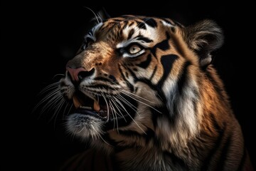 Indian Bengal Tiger portrait (Panthera Tigris). Generative AI
