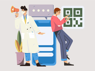 Flat vector concept operation hand-drawn illustration of people taking a taxi
