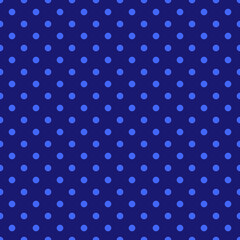 Fototapeta na wymiar Midnight blue & ultramarine seamless blue polka dot pattern