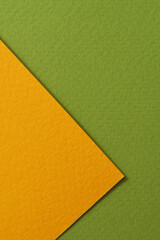 Fototapeta premium Rough kraft paper background, paper texture orange green colors. Mockup with copy space for text
