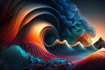 Psychic waves, abstract art made by Generative AI