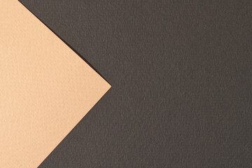 Rough kraft paper background, paper texture black beige colors. Mockup with copy space for text