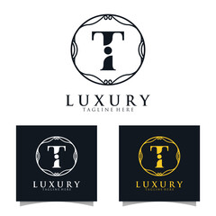 Luxury initial T Logo template for Restaurant Royalty Boutique Cafe Hotel Heraldic Jewelry etc