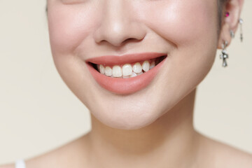 Obraz premium closeup of smile with white healthy teeth