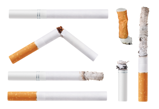 Set of cigarettes. Isolated