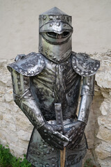Metal knight armours with sword