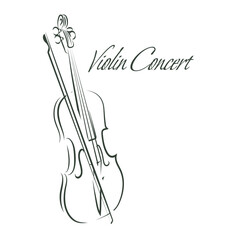 Musical instrument violin vector illustration