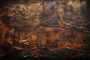 Old grunge copper bronze rusty texture dark black background effect