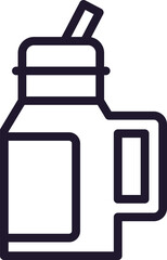 Drinks concept. Modern outline high quality illustration for banners, flyers and web sites. Editable stroke in trendy flat style. Line icon of drink